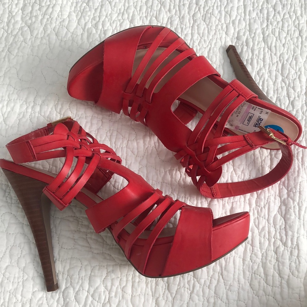 SExY Gladiator Strappy Vegan Platform Stiletto